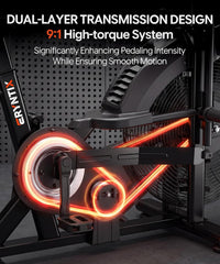 Dual Resistance Air Bike, Magnetic & Air Fan Bike with APP Connection, ISCC plus Certified Wind Bikes, Dual-Action Handlebars for Home Gym HIIT Cardio Full Body Workout (350LBS Capacity)