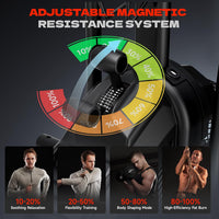 Dual Resistance Air Bike, Magnetic & Air Fan Bike with APP Connection, ISCC plus Certified, Dual-Action Handlebars for Home Gym HIIT Cardio Full Body Workout (350LBS Capacity) (Carbon Black)