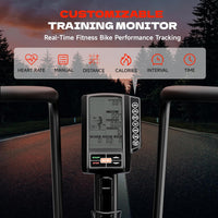 Dual Resistance Air Bike, Magnetic & Air Fan Bike with APP Connection, ISCC plus Certified, Dual-Action Handlebars for Home Gym HIIT Cardio Full Body Workout (350LBS Capacity) (Carbon Black)