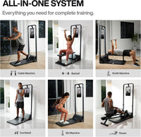 Gym Monster Smart Home Gym, Multifunctional Strength Training Machine, Smith Machine Power Cage Workout Station, Squat Rack Cable Machine, Full Body Fitness Equipment for Home Workout