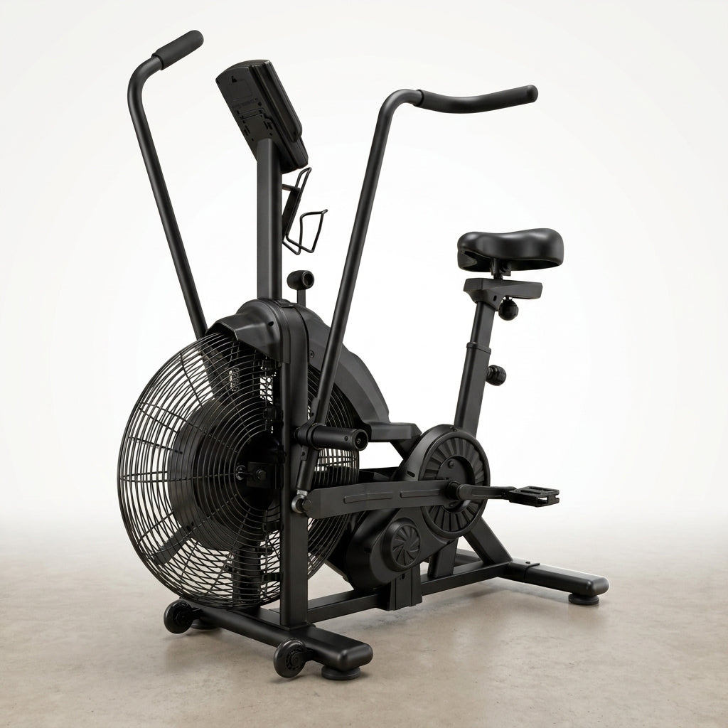 Dual Resistance Air Bike, Magnetic & Air Fan Bike with APP Connection, ISCC plus Certified, Dual-Action Handlebars for Home Gym HIIT Cardio Full Body Workout (350LBS Capacity) (Carbon Black) — Studio Shot