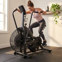 Dual Resistance Air Bike, Magnetic & Air Fan Bike with APP Connection, ISCC plus Certified, Dual-Action Handlebars for Home Gym HIIT Cardio Full Body Workout (350LBS Capacity) (Carbon Black) — Lifestyle