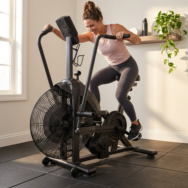 Air Bike Built for Full Body HIIT Workouts, Dual Resistance System, APP Connection, 350 lb Capacity