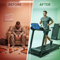 Electric Running Exercise Treadmill, Black, 300 Lb — Before & After