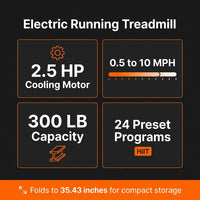 Electric Running Exercise Treadmill, Black, 300 Lb — Results & Stats