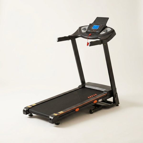 Electric Running Exercise Treadmill, Black, 300 Lb — Studio Shot