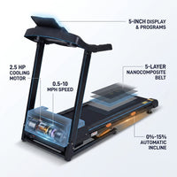 Electric Running Exercise Treadmill, Black, 300 Lb — How It Works