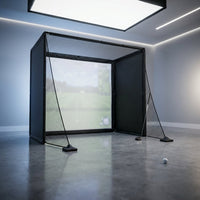 Golf Simulator Enclosure for Home Garage Indoor Sim Practice with Screen | 10 X 8 X 5 Ft with HD Impact Screen Two Shank Nets Corner Foam Padding (Projector Launch Monitor & Hitting Mat Not Included) — Studio Shot