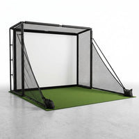 Golf Simulator Enclosure for Home Garage Indoor Sim Practice with Screen | 10 X 8 X 5 Ft with HD Impact Screen Two Shank Nets Corner Foam Padding (Projector Launch Monitor & Hitting Mat Not Included) — Studio Shot
