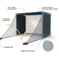 Golf Simulator Enclosure for Home Garage Indoor Sim Practice with Screen | 10 X 8 X 5 Ft with HD Impact Screen Two Shank Nets Corner Foam Padding (Projector Launch Monitor & Hitting Mat Not Included) — How It Works