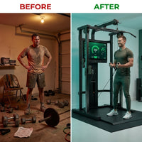 Smart Home Gym Built for Full Body Training, Digital Weight System, Adjustable Resistance, Compact Design — Before & After