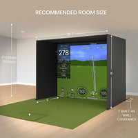 Golf Simulator Enclosure for Home Garage Indoor Sim Practice with Screen | 10 X 8 X 5 Ft with HD Impact Screen Two Shank Nets Corner Foam Padding (Projector Launch Monitor & Hitting Mat Not Included)